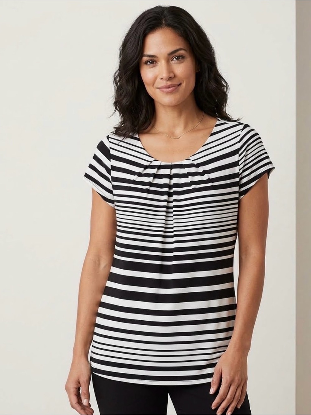 Worthington Graphic Black and White Blouse